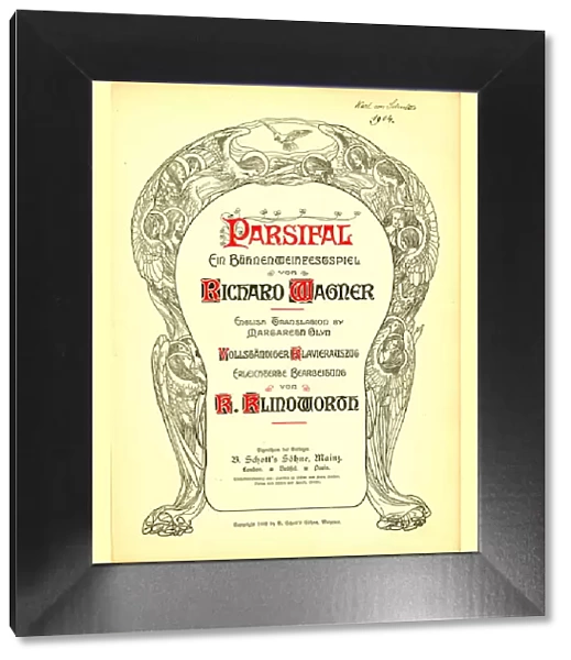 Cover of the vocal score of opera Parsifal by Richard Wagner, 1902