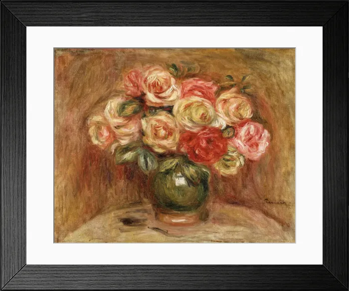 Framed Print : Bouquet of Roses in a Green Vase, 1915 Framed Print : Bouquet of Roses in a Green Vase, 1915