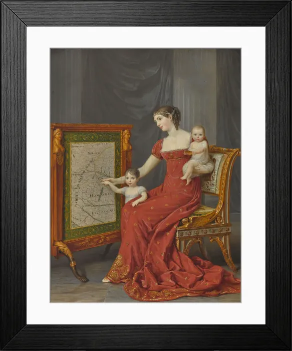 Framed Print : Princess Augusta, Madame de Beauharnais (1788-1851), Duchess of Leuchtenberg, with her Daughters Jos Framed Print : Princess Augusta, Madame de Beauharnais (1788-1851), Duchess of Leuchtenberg, with her Daughters Jos