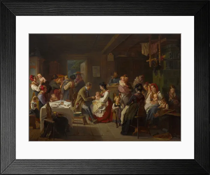Framed Print : A vaccination against smallpox in the countryside, 1868 Framed Print : A vaccination against smallpox in the countryside, 1868
