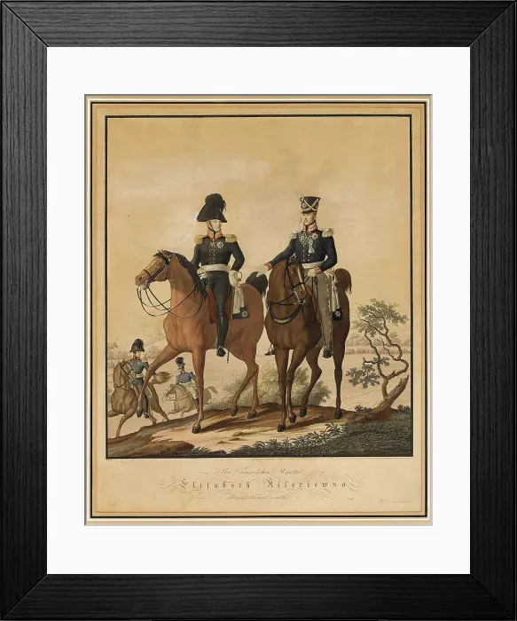 Framed Print : Alexander I of Russia and Frederick William III of Prussia on horseback Framed Print : Alexander I of Russia and Frederick William III of Prussia on horseback