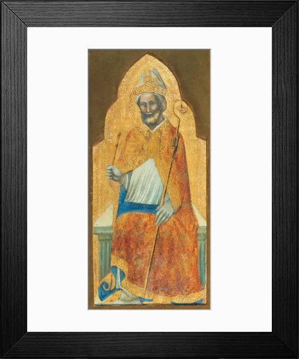 Framed Print : Saint Ambrose, Archbishop of Milan, ca 1345
