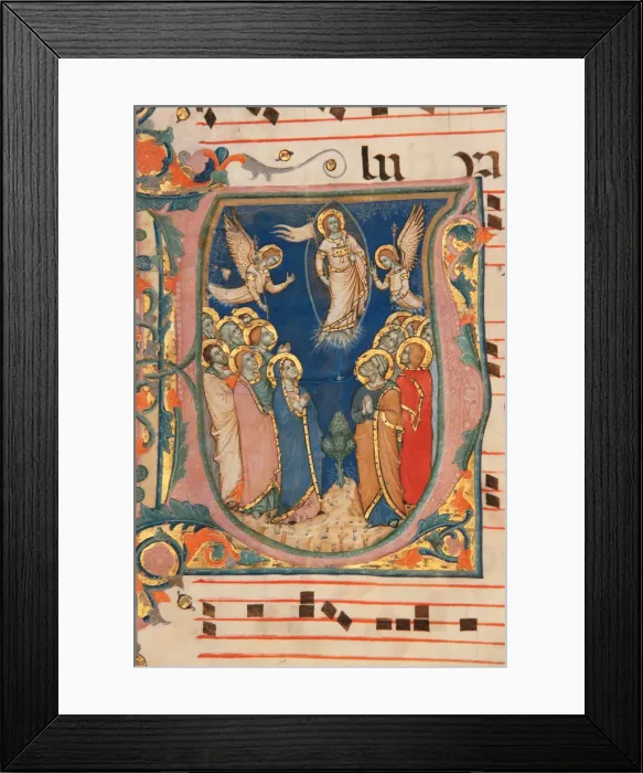 Framed Print : Sheet from a Carthusian gradual, ca 1368 Framed Print : Sheet from a Carthusian gradual, ca 1368