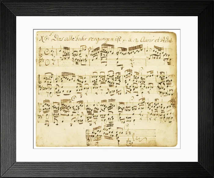 Framed Print : Organ chorale prelude. From the Orgelbuchlein, 1713-1716 Framed Print : Organ chorale prelude. From the Orgelbuchlein, 1713-1716
