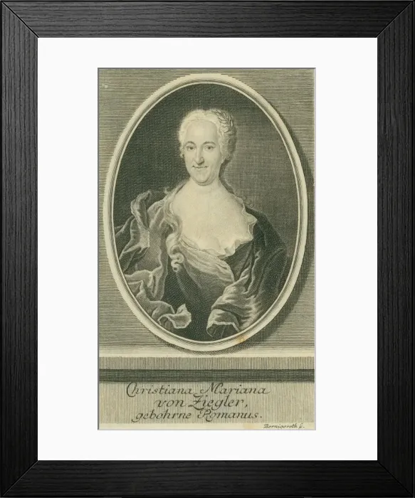 Framed Print : Christiana Mariana von Ziegler (1695-1760), 1728 Framed Print : Christiana Mariana von Ziegler (1695-1760), 1728