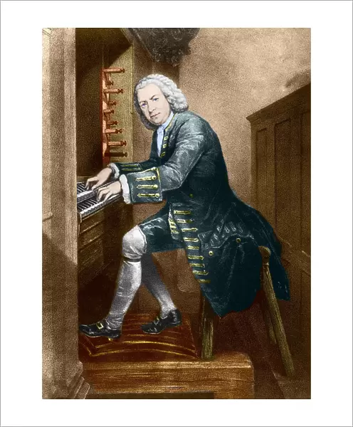 Johann Sebastian Bach at the organ, 1725