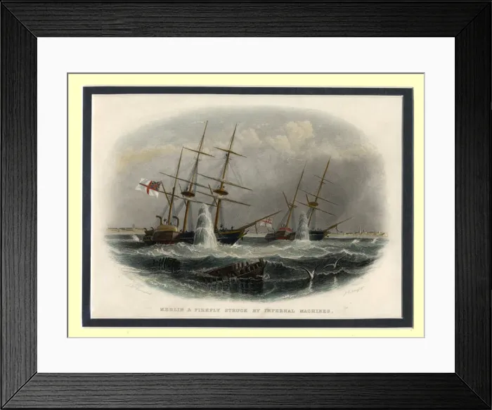 Framed Print : The mining of the Merlin and Firefly off Kronstadt on 9 June 1855, 1855-1856 Framed Print : The mining of the Merlin and Firefly off Kronstadt on 9 June 1855, 1855-1856