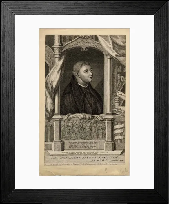 Framed Print : Portrait of John Lydgate of Bury, 18th century Framed Print : Portrait of John Lydgate of Bury, 18th century