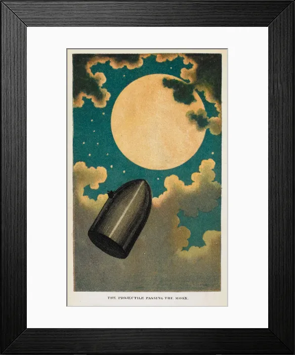 Framed Print : Illustration to From the Earth to the Moon by Jules Verne, 1877 Framed Print : Illustration to From the Earth to the Moon by Jules Verne, 1877