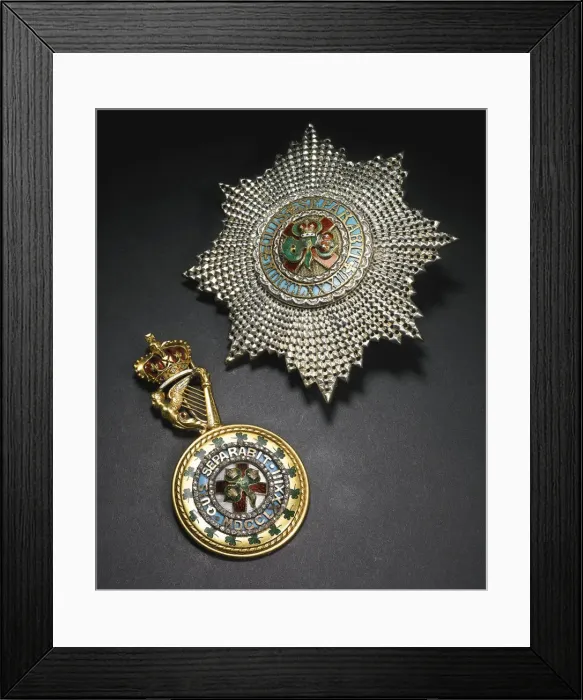 Framed Print : Order of Saint Patrick, Grand Masters set of insignia Framed Print : Order of Saint Patrick, Grand Masters set of insignia