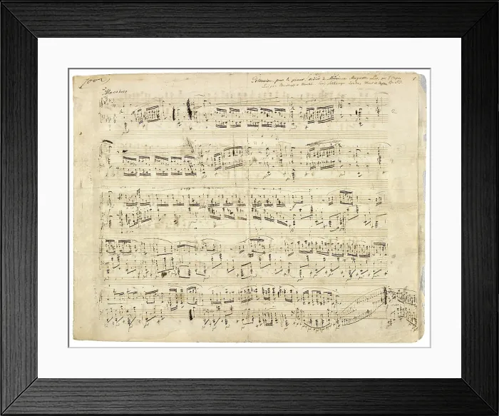 Framed Print : Autographed partiture of the Polonaise, Op. 53 in A flat major for piano, 1843 Framed Print : Autographed partiture of the Polonaise, Op. 53 in A flat major for piano, 1843