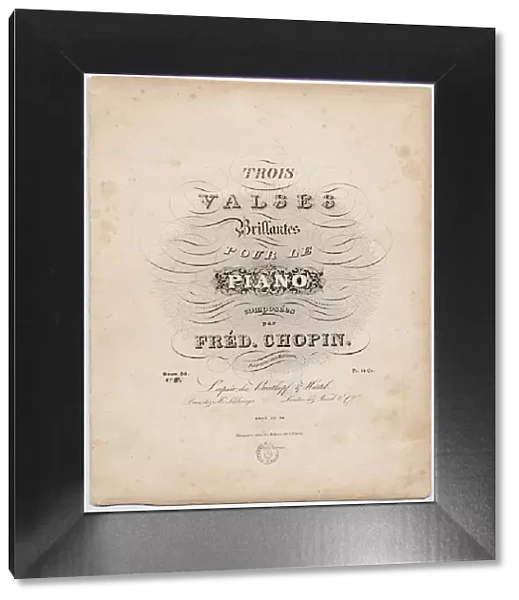 Cover page of the first German edition of the Trois Valses Brillantes, Breitkopf & Hartel, 1838