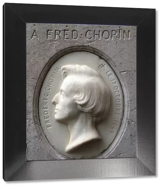 Portrait relief of Frederic Chopin in the Pere-Lachaise Cemetery, 1849