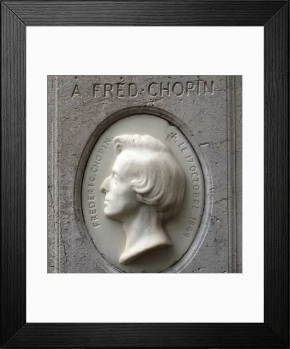 Framed Print : Portrait relief of Frederic Chopin in the Pere-Lachaise Cemetery, 1849 Framed Print : Portrait relief of Frederic Chopin in the Pere-Lachaise Cemetery, 1849