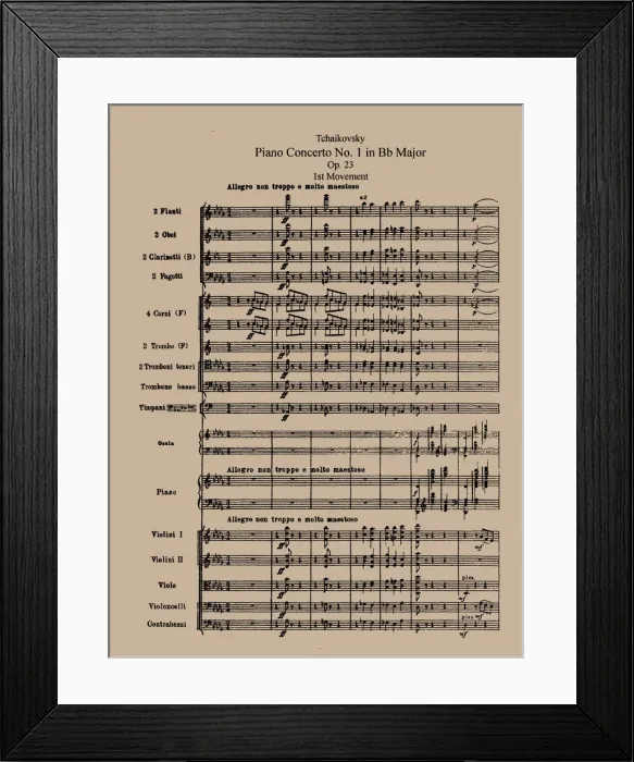Framed Print : The Piano Concerto No. 1, Op. 23 by Pyotr Tchaikovsky, 1875 Framed Print : The Piano Concerto No. 1, Op. 23 by Pyotr Tchaikovsky, 1875
