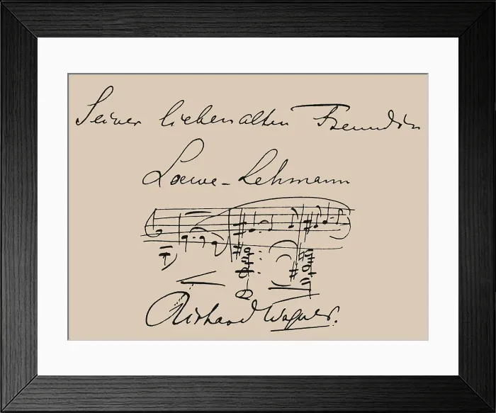 Framed Print : Musical quotation dedicated to the opera singer Lilli Lehmann (1848-1929) Framed Print : Musical quotation dedicated to the opera singer Lilli Lehmann (1848-1929)