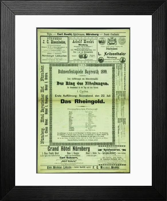 Framed Print : Program of the Bayreuth Festival, 1899, 1899 Framed Print : Program of the Bayreuth Festival, 1899, 1899