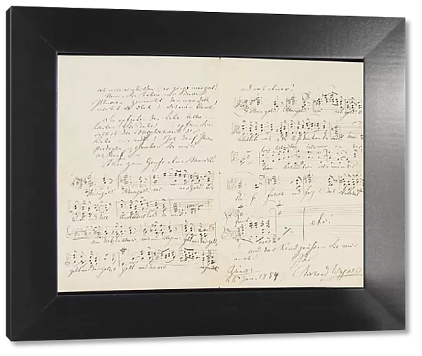 Letter to Carolyne Sayn-Wittgenstein including the closing measures of Das Rheingold, 1854