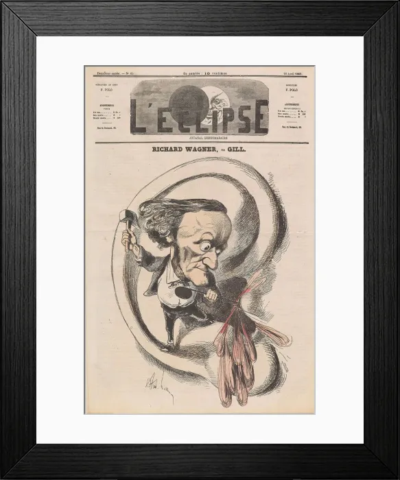 Framed Print : Caricature of Richard Wagner in L Eclipse, 1869 Framed Print : Caricature of Richard Wagner in L Eclipse, 1869
