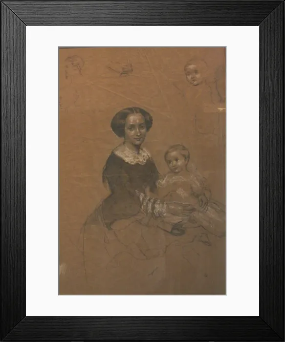 Framed Print : Mathilde Wesendonck (1828-1902) with her son Guido, 1856 Framed Print : Mathilde Wesendonck (1828-1902) with her son Guido, 1856