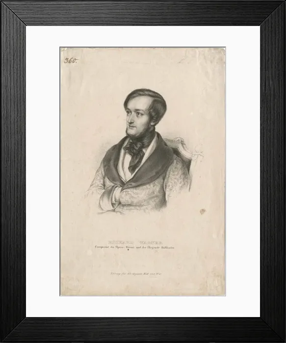 Framed Print : Portrait of the composer Richard Wagner (1813-1883), 1843 Framed Print : Portrait of the composer Richard Wagner (1813-1883), 1843