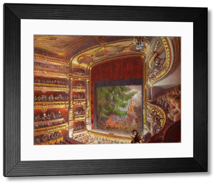 Framed Print : Premiere of the opera Walkure, act III, at the Gran Teatre del Liceu, Barcelona, 1899 Framed Print : Premiere of the opera Walkure, act III, at the Gran Teatre del Liceu, Barcelona, 1899