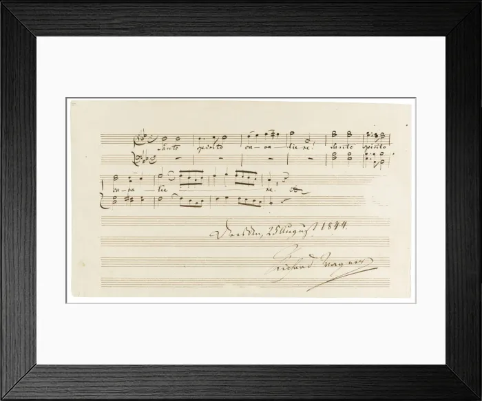 Framed Print : Musical quotation from the opera Rienzi by Richard Wagner (Santo spirito cavaliere!), Dresden, 25 Framed Print : Musical quotation from the opera Rienzi by Richard Wagner (Santo spirito cavaliere!), Dresden, 25