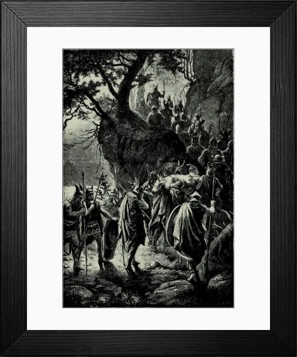 Framed Print : The Twilight of the Gods at the Bayreuth Festival in 1876. Third act. Funeral procession of Siegfrie Framed Print : The Twilight of the Gods at the Bayreuth Festival in 1876. Third act. Funeral procession of Siegfrie