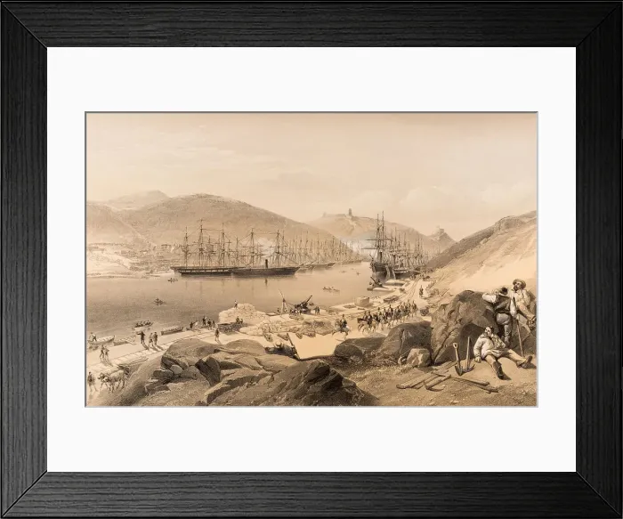 Framed Print : Balaklava. The Quays and the Shipping, 1855 Framed Print : Balaklava. The Quays and the Shipping, 1855