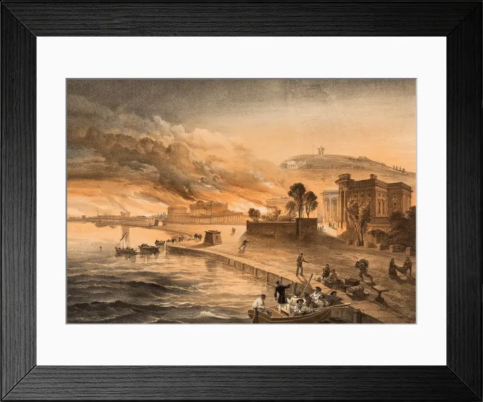 Framed Print : Burning of the Government Buildings at Kertch, 1855 Framed Print : Burning of the Government Buildings at Kertch, 1855