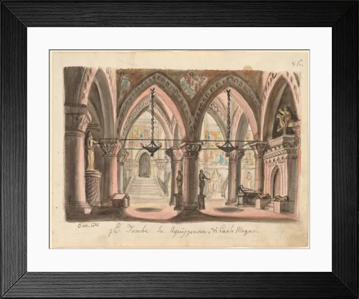 Framed Print : Set design for the Opera Ernani by Giuseppe Verdi