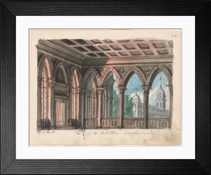 Framed Print : Set design for the Opera Ernani by Giuseppe Verdi Framed Print : Set design for the Opera Ernani by Giuseppe Verdi