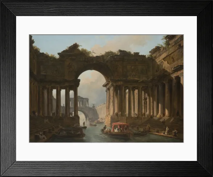 Framed Print : Architectural Caprice with a Canal, 1783