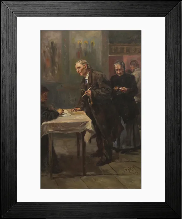 Framed Print : Registration before confession, 1915 Framed Print : Registration before confession, 1915