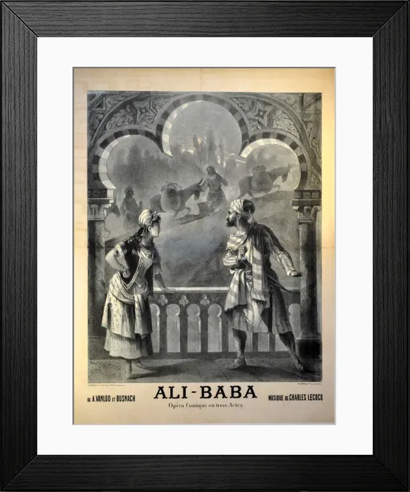 Framed Print : Poster for the Opera comique Ali Baba by Charles Lecocq at the Eden-Theatre, 28 November 1889, 188 Framed Print : Poster for the Opera comique Ali Baba by Charles Lecocq at the Eden-Theatre, 28 November 1889, 188