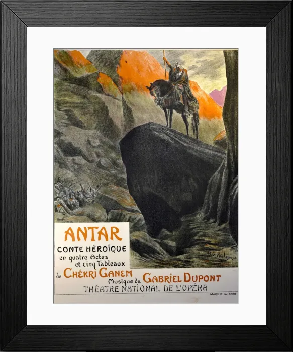Framed Print : Premiere Poster for the opera Antar by Gabriel Dupont at the Theatre national de l Opera, March 19 Framed Print : Premiere Poster for the opera Antar by Gabriel Dupont at the Theatre national de l Opera, March 19