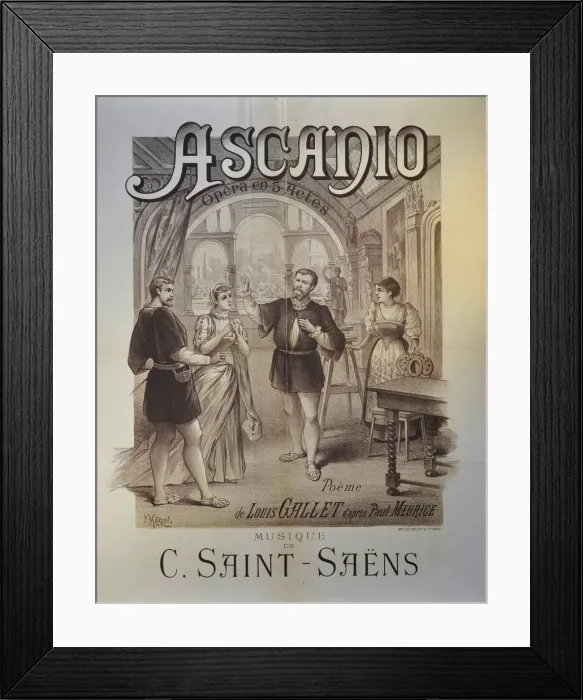Framed Print : Poster for the Opera Ascanio by Camille Saint-Saens, 1890 Framed Print : Poster for the Opera Ascanio by Camille Saint-Saens, 1890