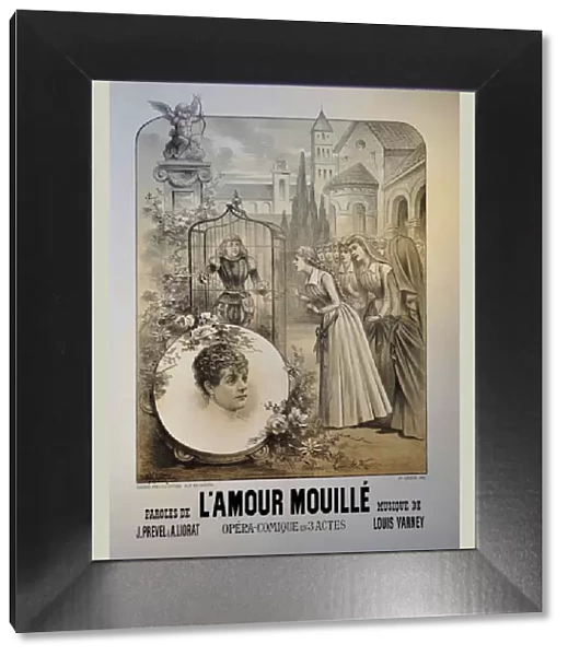 Poster for the Operetta L amour mouille by Louis Varney, 1887