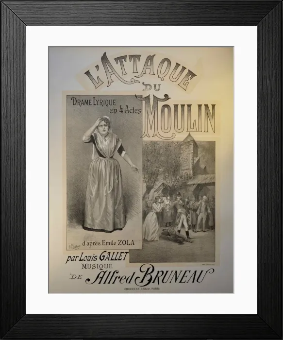 Framed Print : Poster for the Opera L attaque du moulin by Alfred Bruneau, 1893 Framed Print : Poster for the Opera L attaque du moulin by Alfred Bruneau, 1893