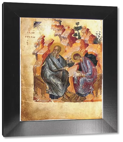 Saint John the Evangelist and Prochorus. From the Zaraysk Gospel, 1401