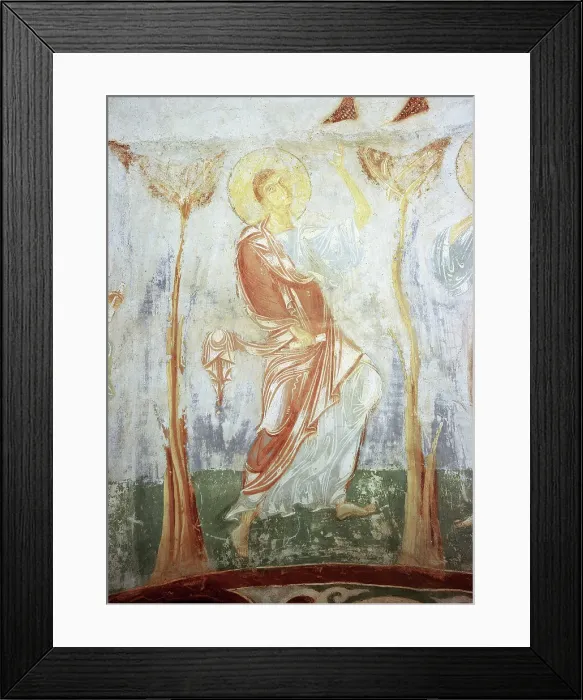Framed Print : Thomas the Apostle. Fresco of the St. Georges Church, Staraya Ladoga, 12th century Framed Print : Thomas the Apostle. Fresco of the St. Georges Church, Staraya Ladoga, 12th century