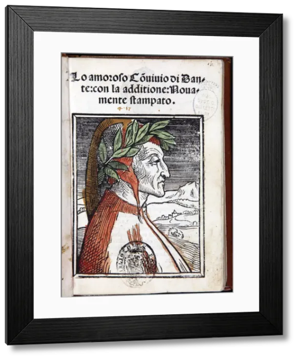 Framed Print : Portrait of Dante Alighieri (From: Lo amoroso convivio. Venice, Zuane Antonio and Fratelli da Sabbio Framed Print : Portrait of Dante Alighieri (From: Lo amoroso convivio. Venice, Zuane Antonio and Fratelli da Sabbio