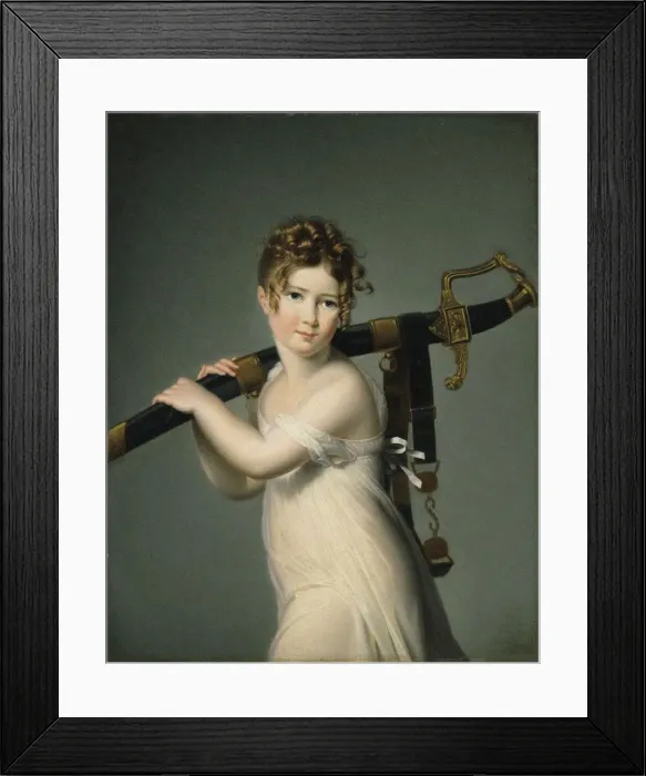 Framed Print : A Young Girl Carrying Her Fathers Sabre, c. 1800 Framed Print : A Young Girl Carrying Her Fathers Sabre, c. 1800