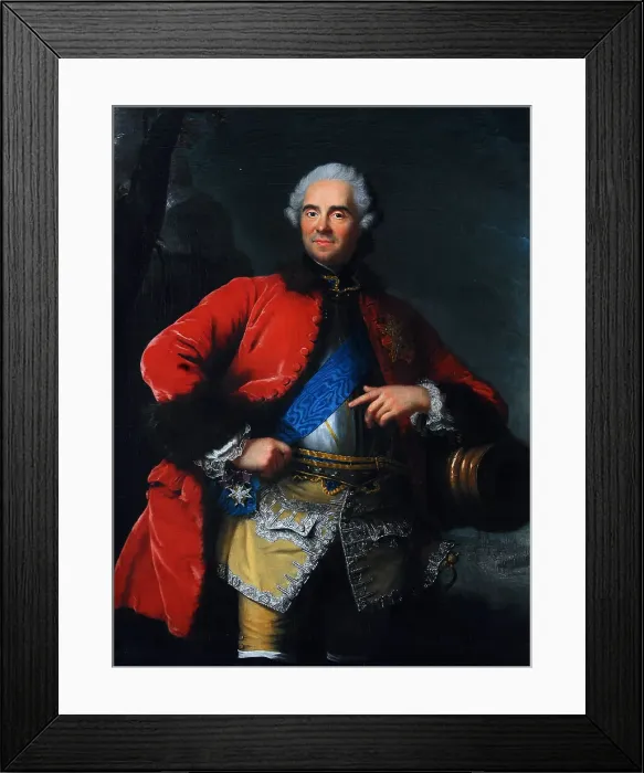 Framed Print : Portrait of Maurice de Saxe (1696-1750), Marshal of France, First half of the 18th cent Framed Print : Portrait of Maurice de Saxe (1696-1750), Marshal of France, First half of the 18th cent