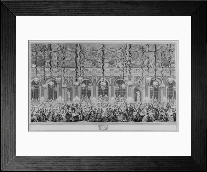 Framed Print : Decoration of the Hall of Mirrors in Versailles, on the occasion of the second marriage of the Dauph Framed Print : Decoration of the Hall of Mirrors in Versailles, on the occasion of the second marriage of the Dauph