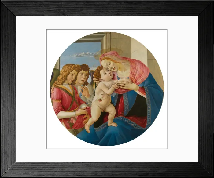 Framed Print : The Virgin and Child with Two Angels, c. 1490 Framed Print : The Virgin and Child with Two Angels, c. 1490