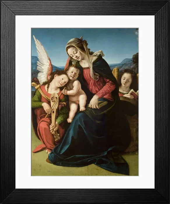 Framed Print : The Virgin and Child with Two Angels, ca 1507 Framed Print : The Virgin and Child with Two Angels, ca 1507
