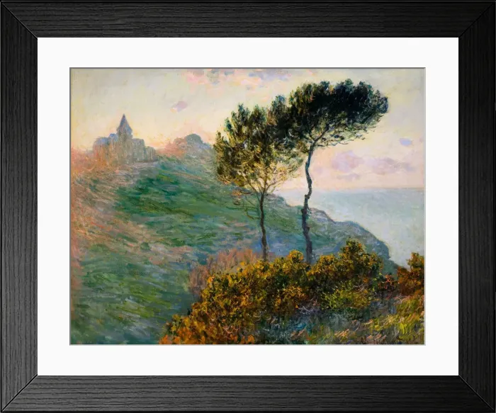 Framed Print : The Church at Varengeville, against the Sunlight, 1882 Framed Print : The Church at Varengeville, against the Sunlight, 1882
