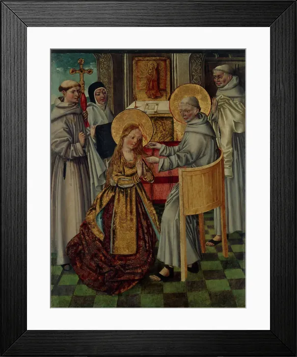 Framed Print : Saint Clare enters the cloister, c. 1500 Framed Print : Saint Clare enters the cloister, c. 1500