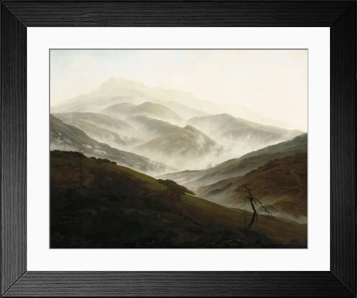 Framed Print : Riesengebirge Landscape with Rising Fog, ca 1820 Framed Print : Riesengebirge Landscape with Rising Fog, ca 1820